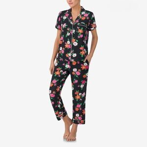 NWT Kate Spade New York Short Sleeve Knit Cropped PJ Set Size Small